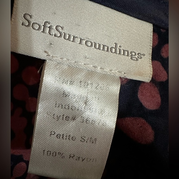 Soft surroundings navy pink top size S/M - Picture 8 of 8